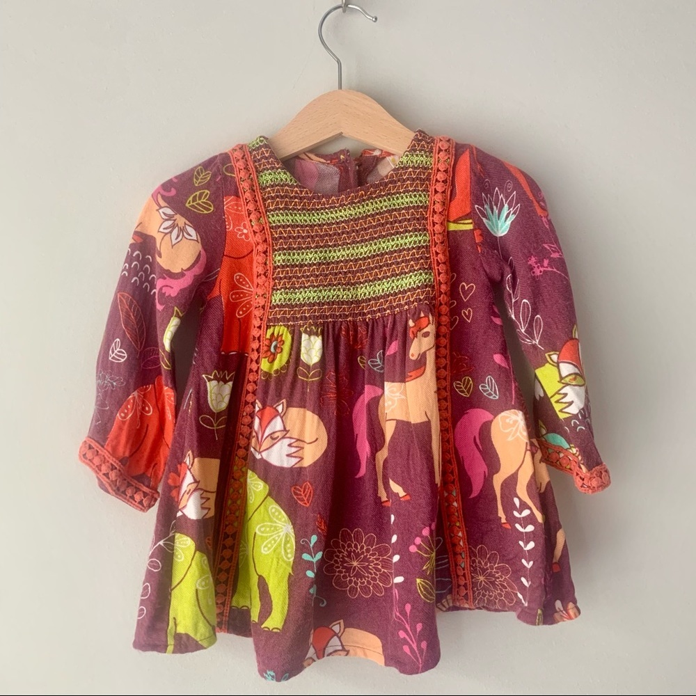 Masala Baby Smocked Animals Shirt